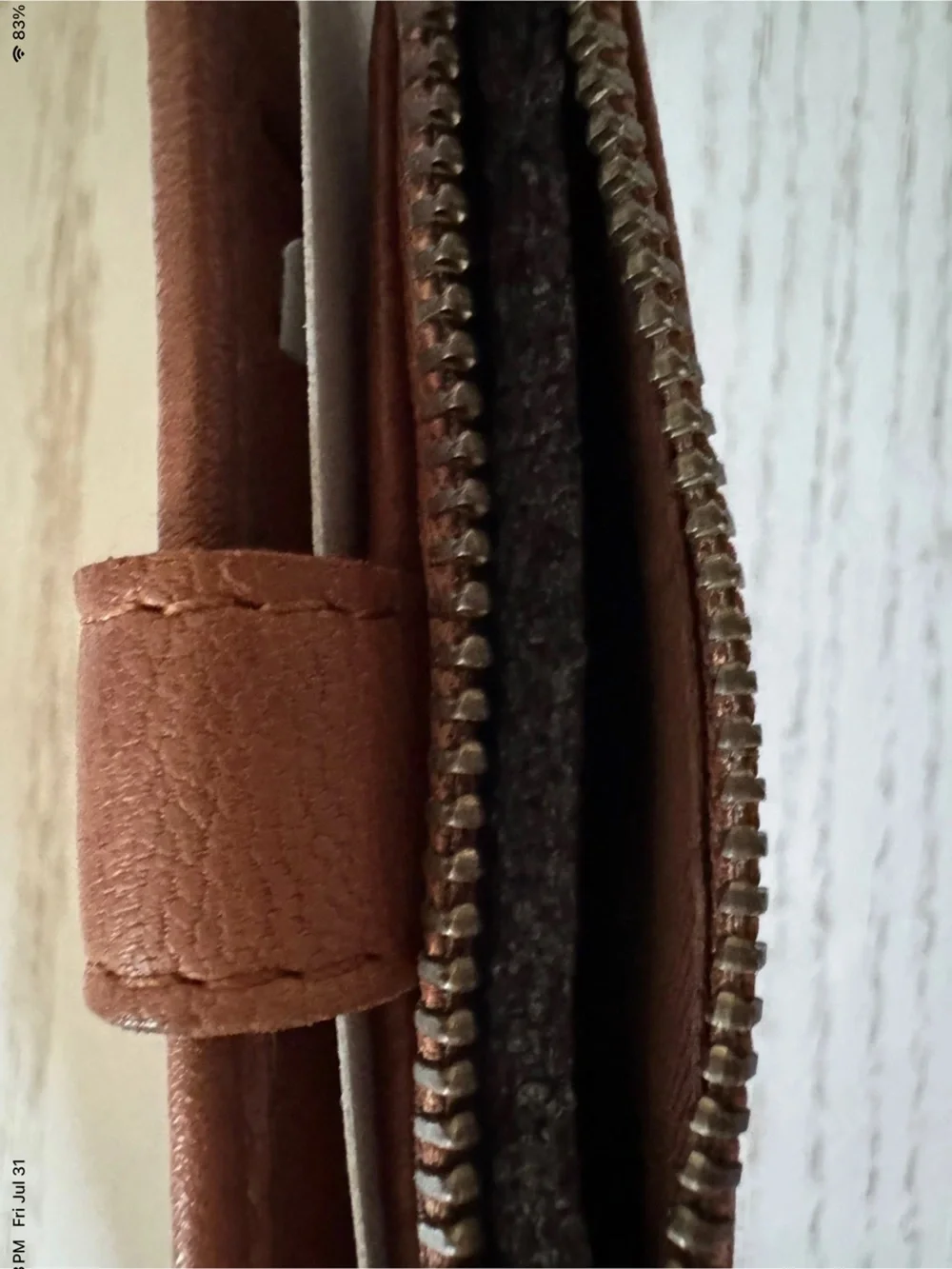 Brown Leather Snap Wallet Vintage look